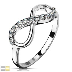 Ring med Infinity Tegn - Guld Kirurgisk stål Klar Str. 57 mm | Piercingfabrikken.dk