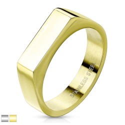 Ring med Smal Bar - Guld Kirurgisk stål Str. 49 mm | Piercingfabrikken.dk