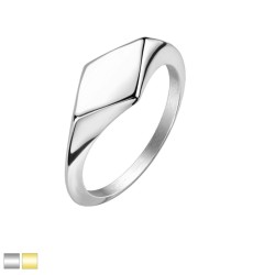 Ring med Diamant Form - Kirurgisk stål Sølv Str. 62 mm | Piercingfabrikken.dk