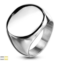Rund Signet Ring - Guld Kirurgisk stål Str. 70 mm | Piercingfabrikken.dk