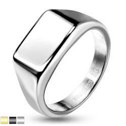 Signet Ring med Bar - Kirurgisk stål Sort Str. 59,5 mm | Piercingfabrikken.dk