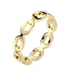Guldfarvet Ring med Kæde Mønster