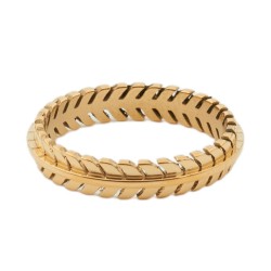Guldfarvet Ring med Pile Mønster - Guld Kirurgisk stål Str. 52 mm | Piercingfabrikken.dk