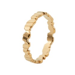 Guldfarvet Ring med Uensartet Mønster - Guld Kirurgisk stål Str. 52 mm | Piercingfabrikken.dk