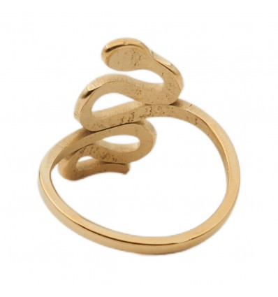 Guldfarvet Ring med Slange