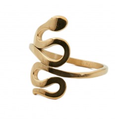 Guldfarvet Ring med Slange