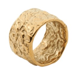 Chunky Hamret Guldfarvet Ring - Guld Kirurgisk stål Str. 54 mm | Piercingfabrikken.dk