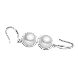Sølv Øreringe med Perlevedhæng - 0,8 mm 925 Sterling Sølv Øreringe med Perler Sølv | Piercingfabrikken.dk