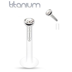 Labret med Titanium Kugle - Guld - Tragus Piercing - PTFE stav & Titanium kugle - Ørepiercing Smykker | Piercingfabrikken.dk