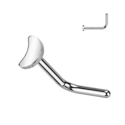 Næsepiercing i Titanium med Halvmåne - 0,8 mm 3 L Bar Sort Titanium | Piercingfabrikken.dk