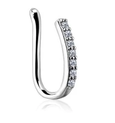 Fake Piercing Ring med Krystal Bar