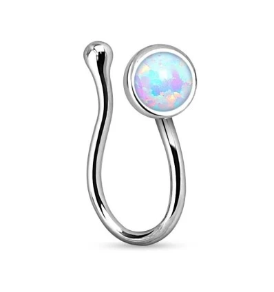 Fake Piercing Ring med Opalite Sten
