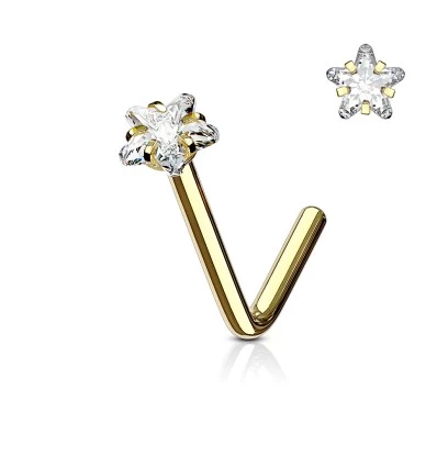 Nesepiercing med Clear Crystal Star