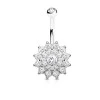 Navlepiercing med Clear Crystal Flower