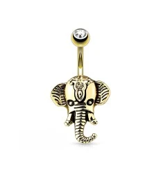 Navlepiercing med Elefant