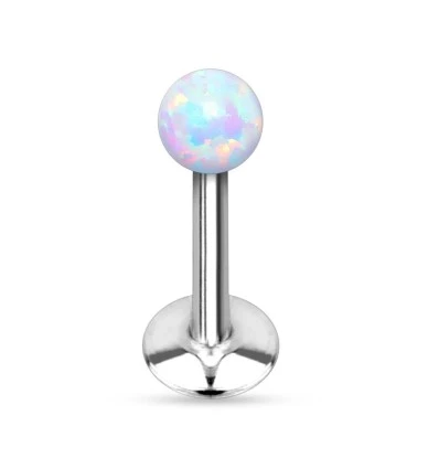 Labret med Hvid Opalite Kugle