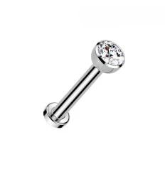 Push In Labret med Sten i Titanium