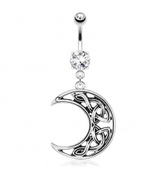 Navlepiercing med Twisted Half Moon
